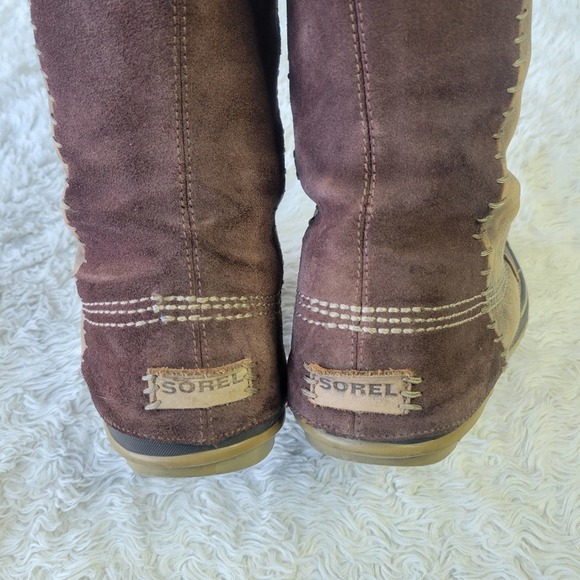 Sorel Cate the Great Brown Boots Weatherproof Lace up 7 - Picture 6 of 10